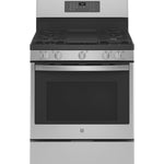 GE STAINLESS STEEL FINGERPRINT RESISTANT PROFILE SMART FREESTANDING GAS RANGE WITH AIR FRY - Pearl Silver|Black - Ranges