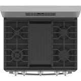 GE STAINLESS STEEL FINGERPRINT RESISTANT PROFILE SMART FREESTANDING GAS RANGE WITH AIR FRY - Pearl Silver|Black - Ranges - Additional View 4