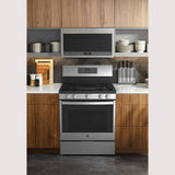 GE STAINLESS STEEL FINGERPRINT RESISTANT PROFILE SMART FREESTANDING GAS RANGE WITH AIR FRY - Pearl Silver|Black - Ranges - Additional View 5