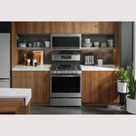GE STAINLESS STEEL FINGERPRINT RESISTANT PROFILE SMART FREESTANDING GAS RANGE WITH AIR FRY - Pearl Silver|Black - Ranges - Additional View 7