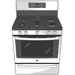 GE STAINLESS STEEL FINGERPRINT RESISTANT PROFILE SMART FREESTANDING GAS RANGE WITH AIR FRY - Pearl Silver|Black - Ranges - Additional View 15