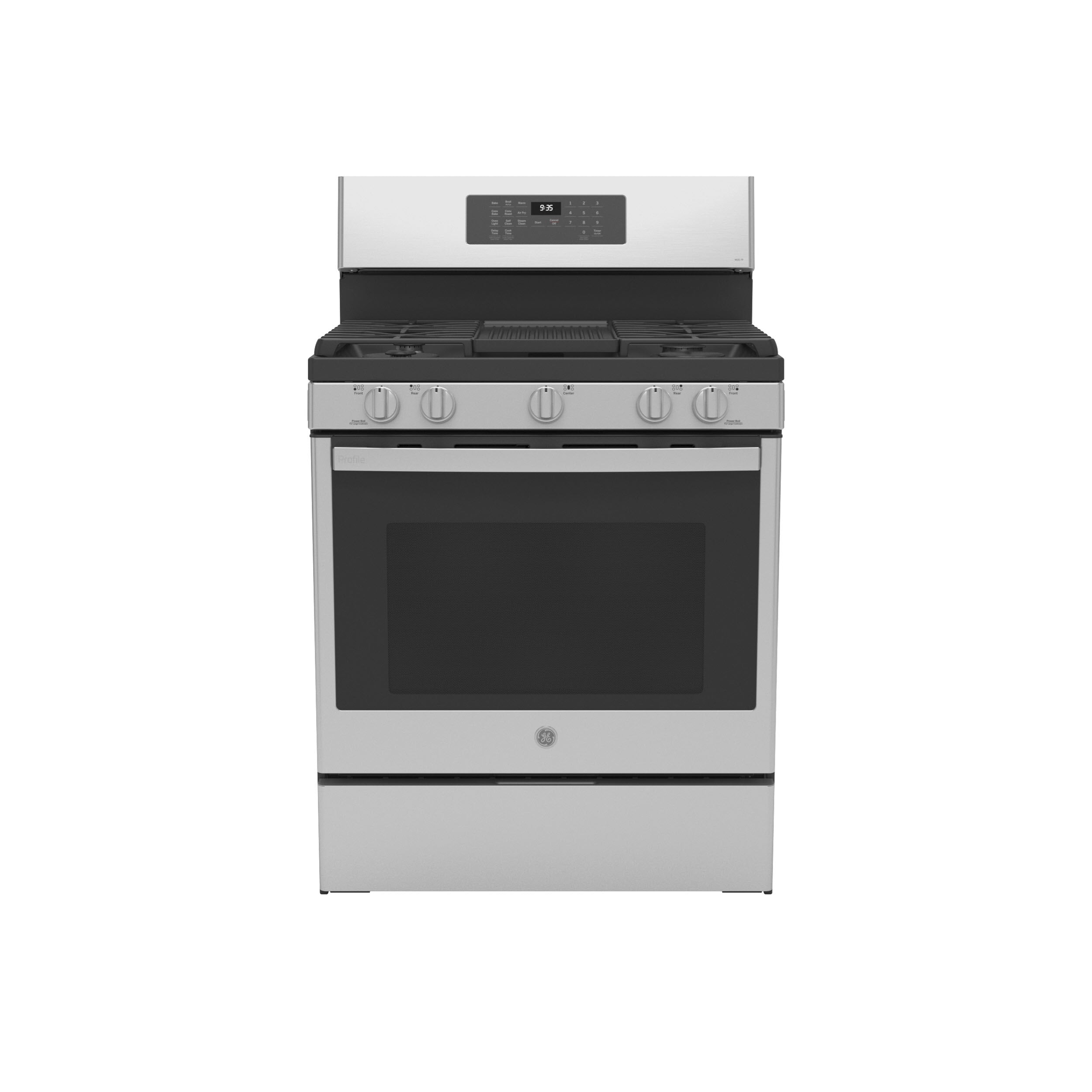 GE STAINLESS STEEL FINGERPRINT RESISTANT PROFILE SMART FREESTANDING GAS RANGE WITH AIR FRY - Pearl Silver|Black - Ranges - Additional View 17