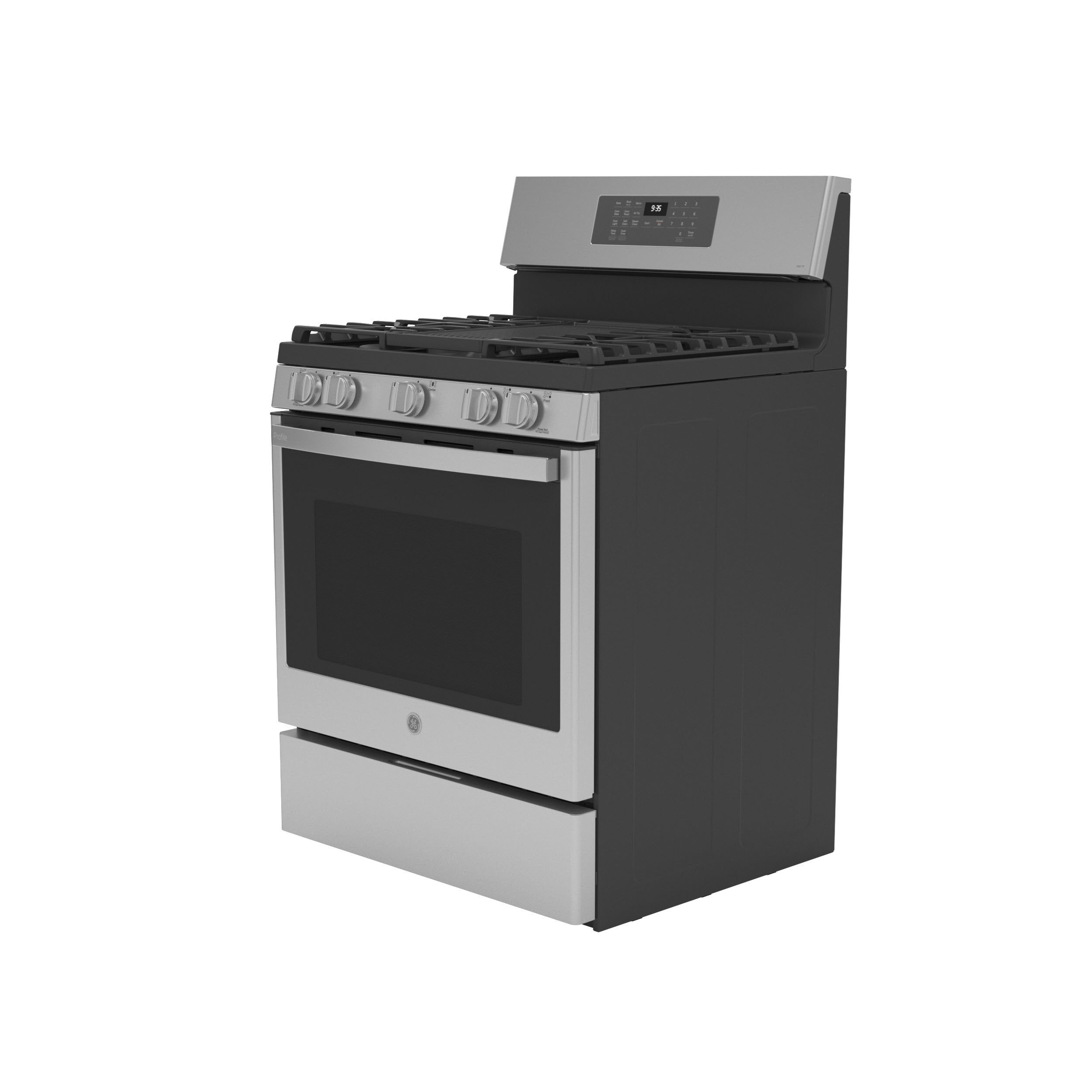 GE STAINLESS STEEL FINGERPRINT RESISTANT PROFILE SMART FREESTANDING GAS RANGE WITH AIR FRY - Pearl Silver|Black - Ranges - Additional View 20