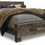Ashley Furniture - Derekson King Panel Bed - Multi Gray - Dark Gray Wood - Beds