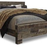 Ashley Furniture - Derekson King Panel Bed - Multi Gray - Dark Gray Wood - Beds