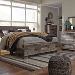 Ashley Furniture - Derekson King Panel Bed - Multi Gray - Dark Gray Wood - Beds - Additional View 5