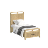 Elements International - Ridgemont Twin Bed - Light Brown Wood - Beds