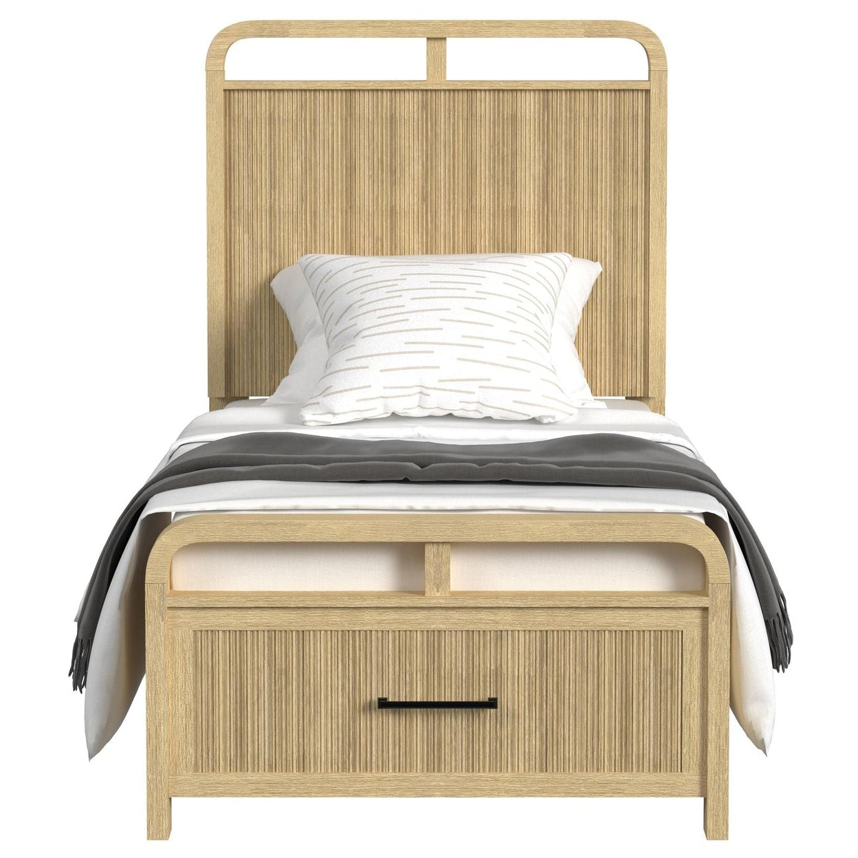 Elements International - Ridgemont Twin Bed - Light Brown Wood - Beds - Additional View 5