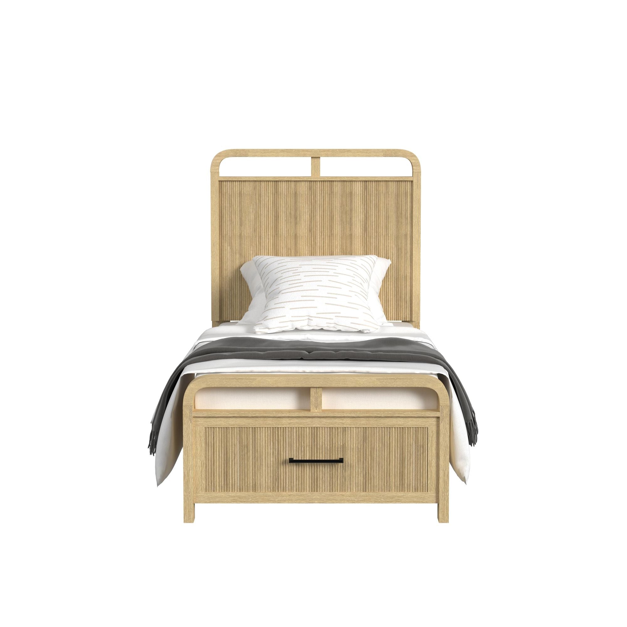 Elements International - Ridgemont Twin Bed - Light Brown Wood - Beds - Additional View 5