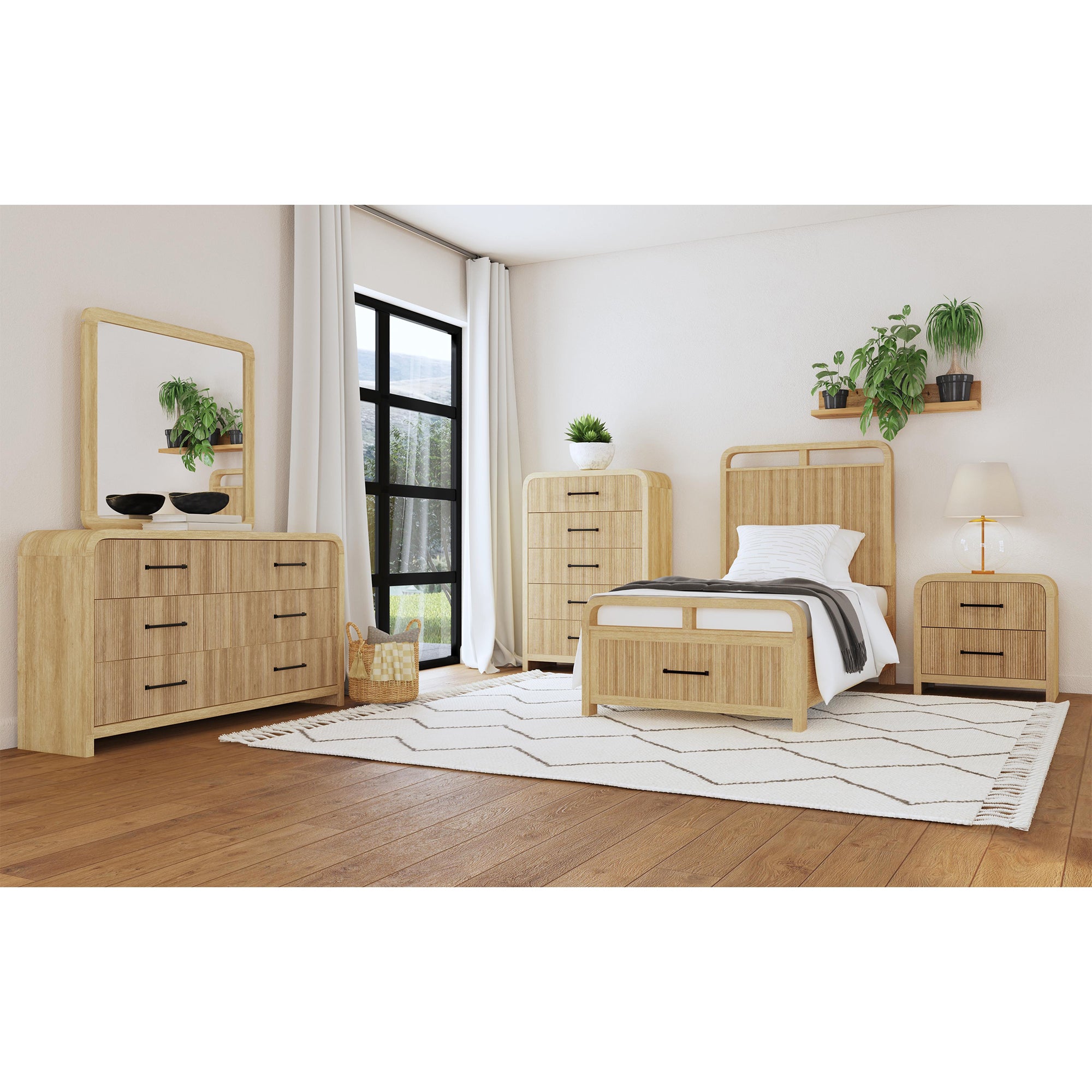 Elements International - Ridgemont Twin Bed - Light Brown Wood - Beds - Additional View 6