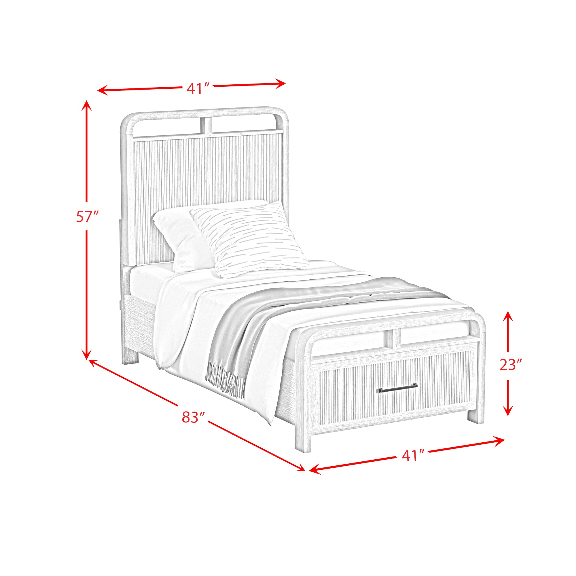 Elements International - Ridgemont Twin Bed - Light Brown Wood - Beds - Additional View 7