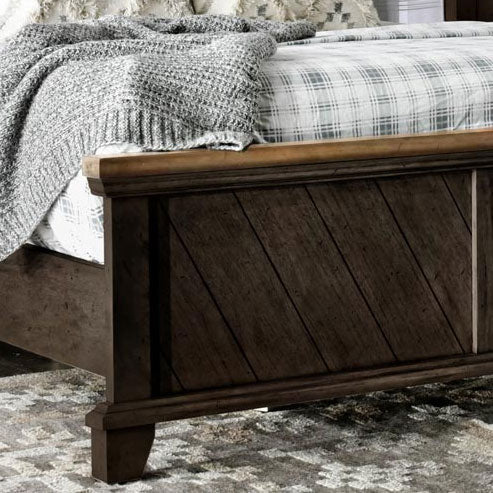 Steve Silver Furniture - Bear Creek King Bed - Brown - Dark Brown Faux Leather - Beds - Additional View 3
