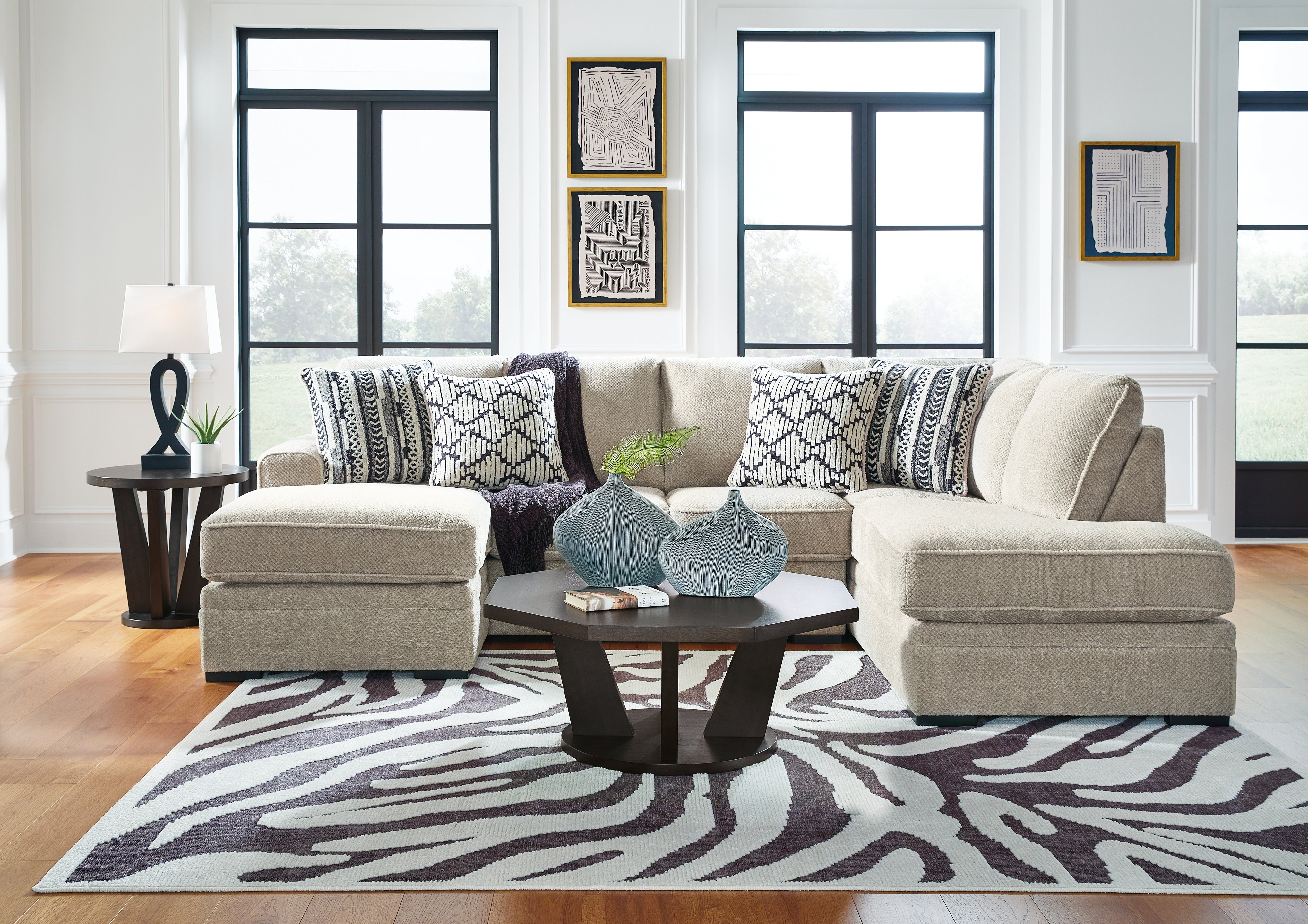 Ashley Furniture - Calnita Sisal 2 Piece Sectional - Beige Fabric - Sectionals - Additional View 3