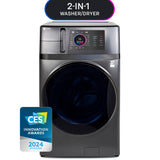 GE PROFILE 4.8CU CARBON GRAPHITE ULTRAFAST WASHER/DRYER COMBO WITH VENTLESS HEAT PUMP - Black - Washers - Additional View 2