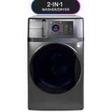 GE PROFILE 4.8CU CARBON GRAPHITE ULTRAFAST WASHER/DRYER COMBO WITH VENTLESS HEAT PUMP - Black - Washers - Additional View 4