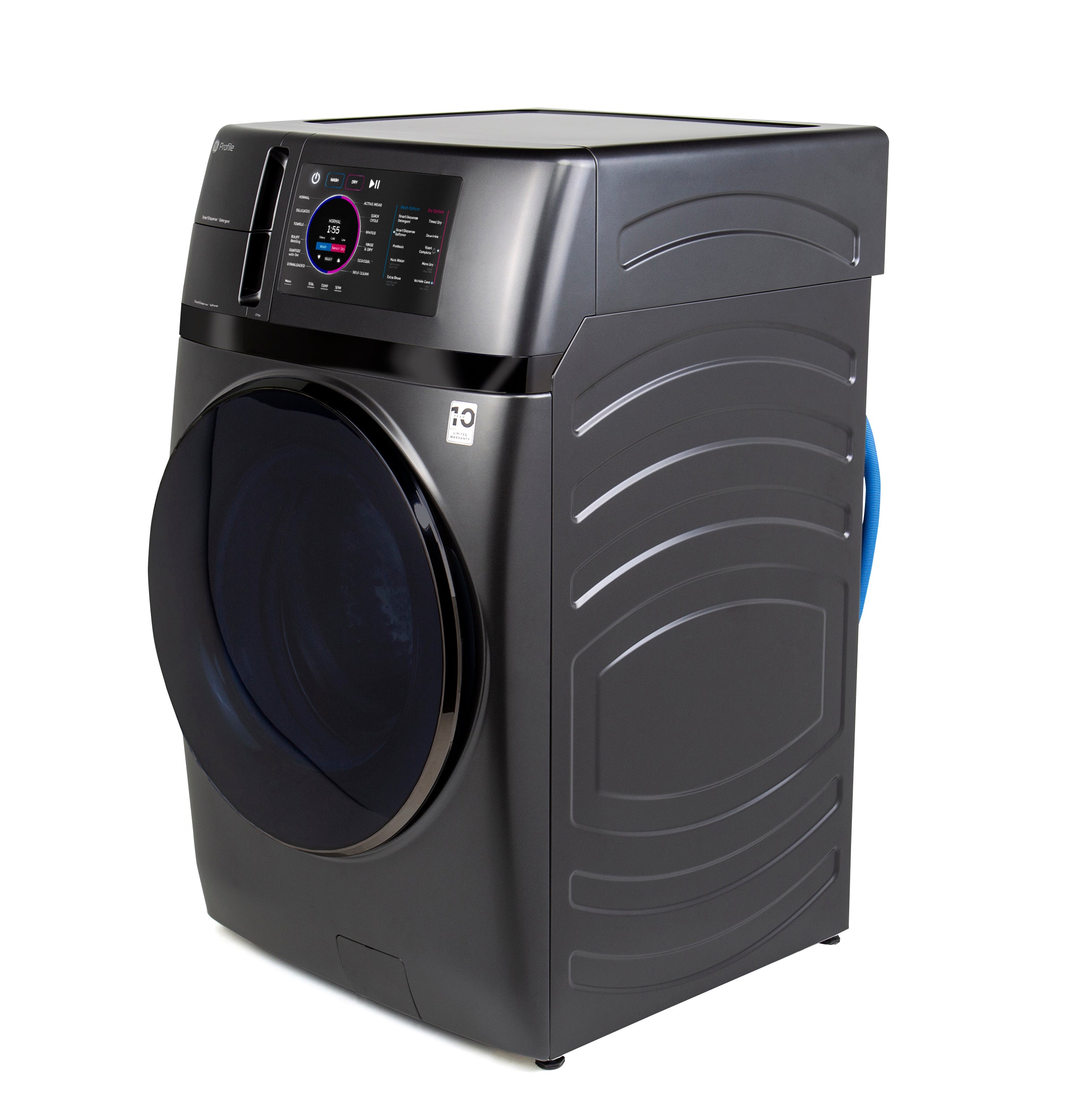 GE PROFILE 4.8CU CARBON GRAPHITE ULTRAFAST WASHER/DRYER COMBO WITH VENTLESS HEAT PUMP - Black - Washers - Additional View 26