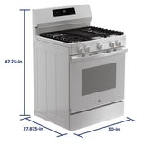 GE WHITE FREE-STANDING GAS WITH CONVECTION AND AIR FRY - Ranges - Additional View 33