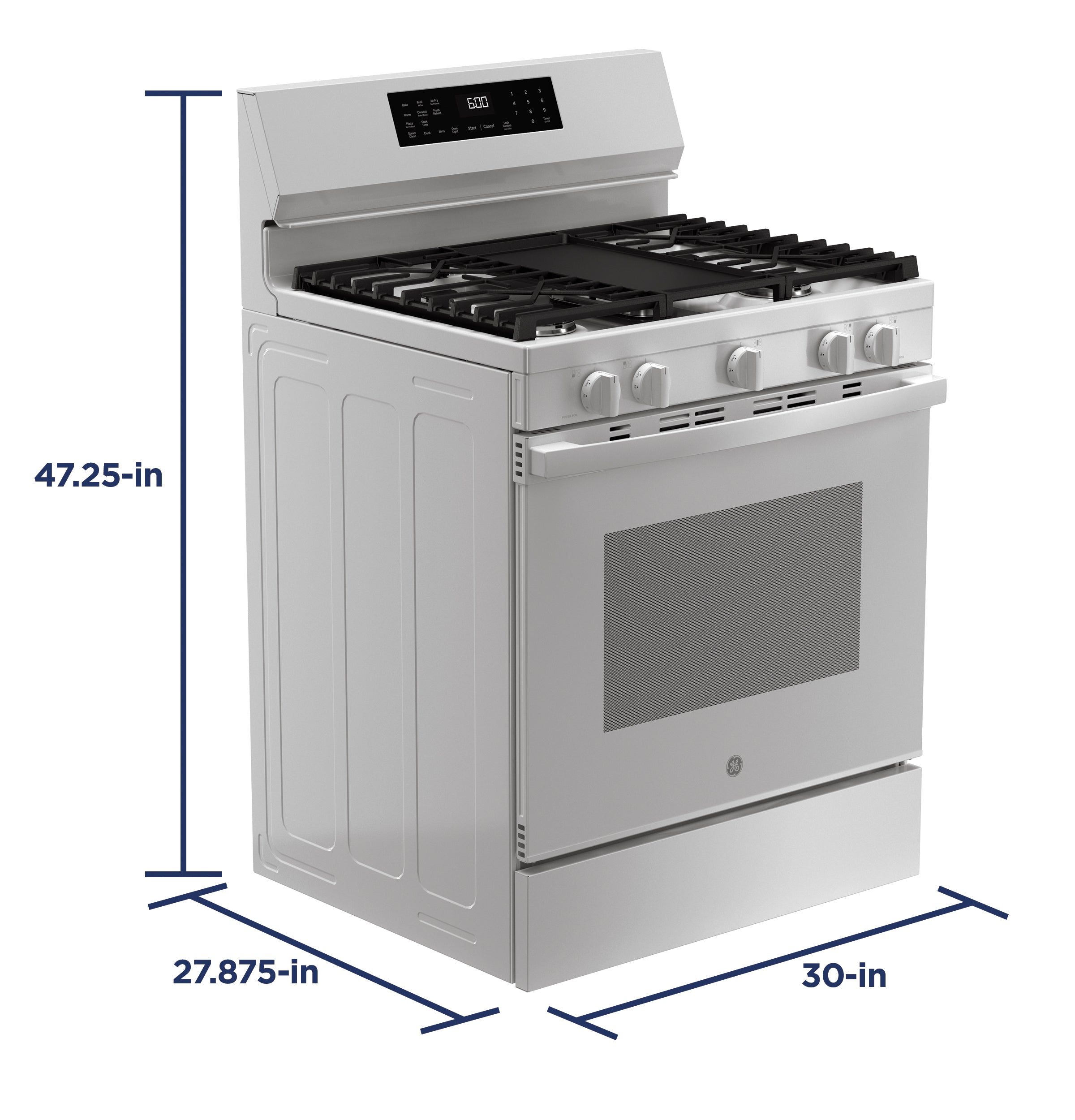 GE WHITE FREE-STANDING GAS WITH CONVECTION AND AIR FRY - Ranges - Additional View 33