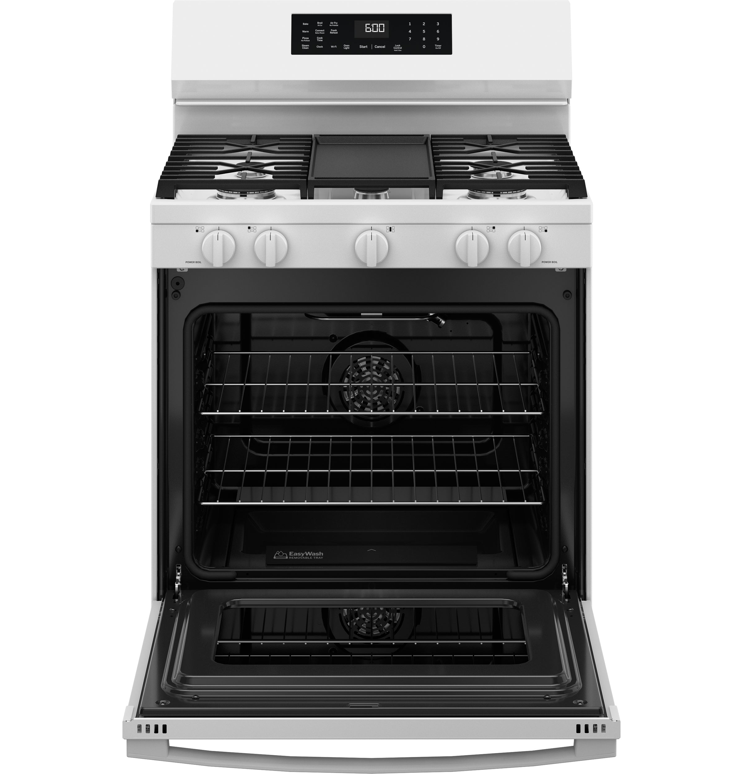 GE WHITE FREE-STANDING GAS WITH CONVECTION AND AIR FRY - Ranges - Additional View 2
