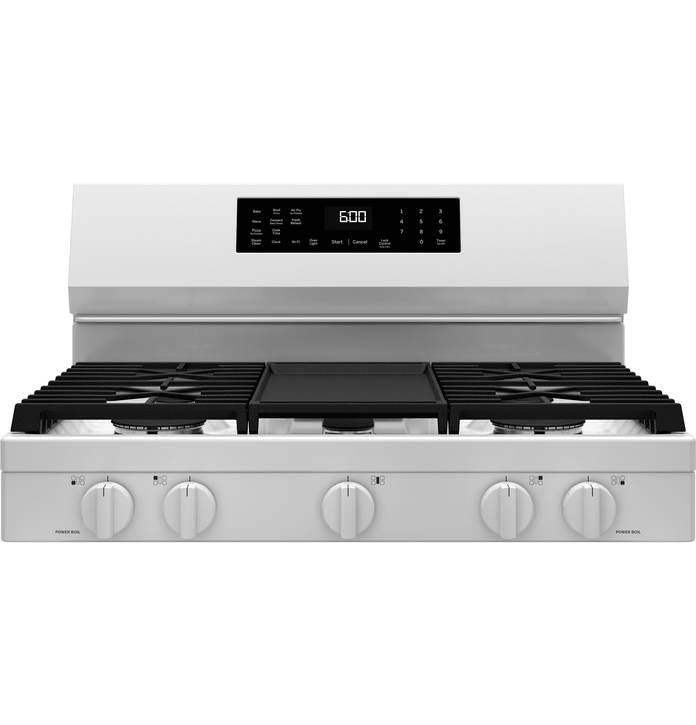 GE WHITE FREE-STANDING GAS WITH CONVECTION AND AIR FRY - Ranges - Additional View 4