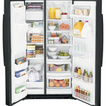 GE BLACK SIDE BY SIDE 25.3CU REFRIGERATOR - Refrigerators - Additional View 1
