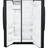 GE BLACK SIDE BY SIDE 25.3CU REFRIGERATOR - Refrigerators - Additional View 2