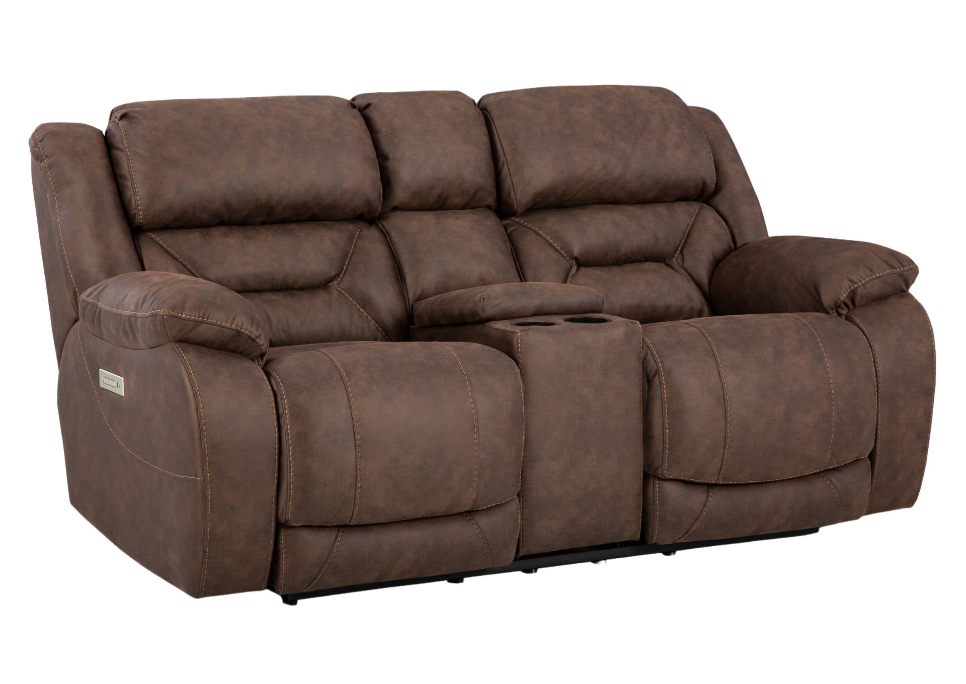 Skywalker Power Loveseat With Console - Walnut