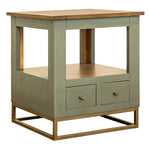 International Furniture Direct - TIMBER END TABLE - Green Wood - Tables