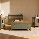 International Furniture Direct - TIMBER END TABLE - Green Wood - Tables - Additional View 1