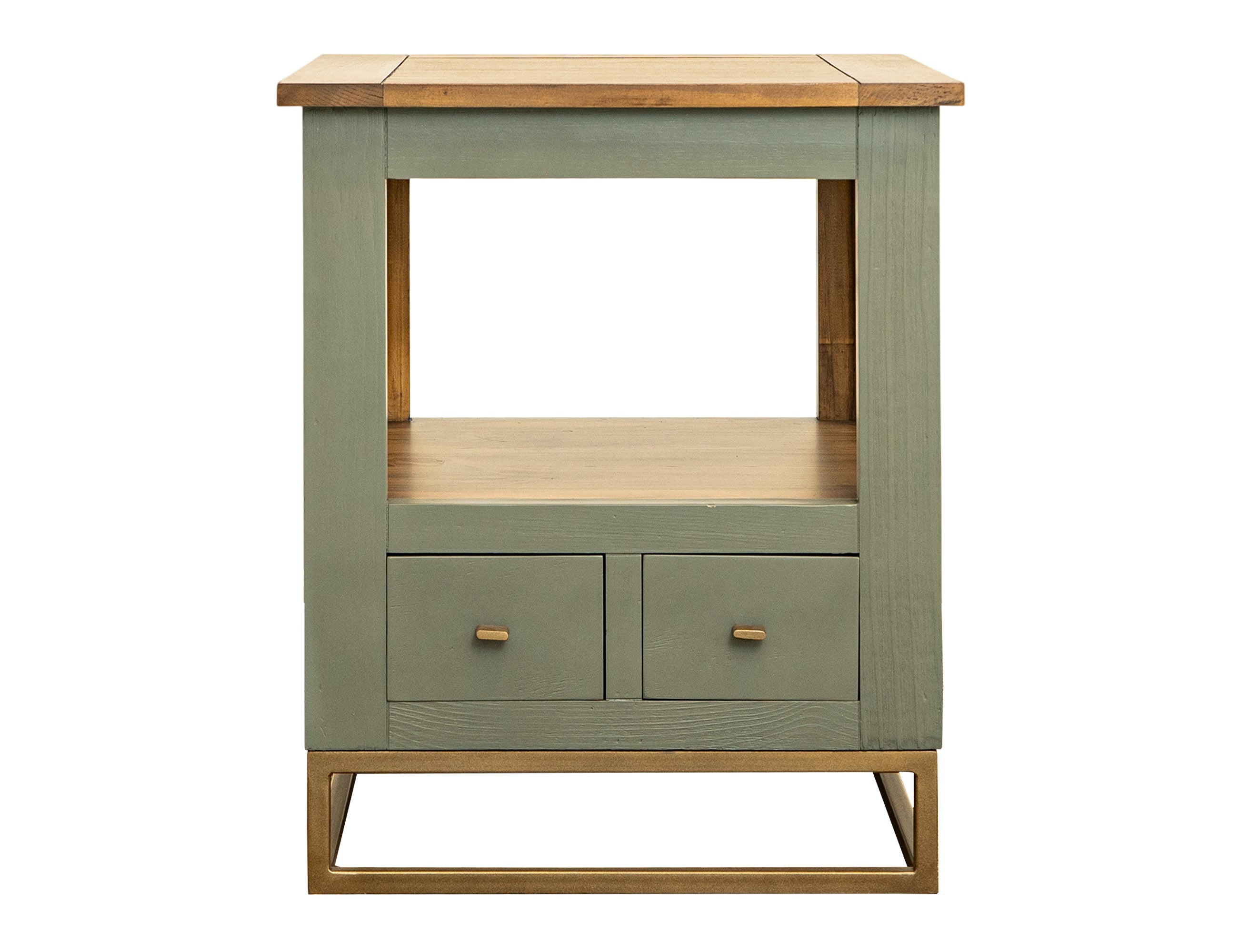 International Furniture Direct - TIMBER END TABLE - Green Wood - Tables - Additional View 2