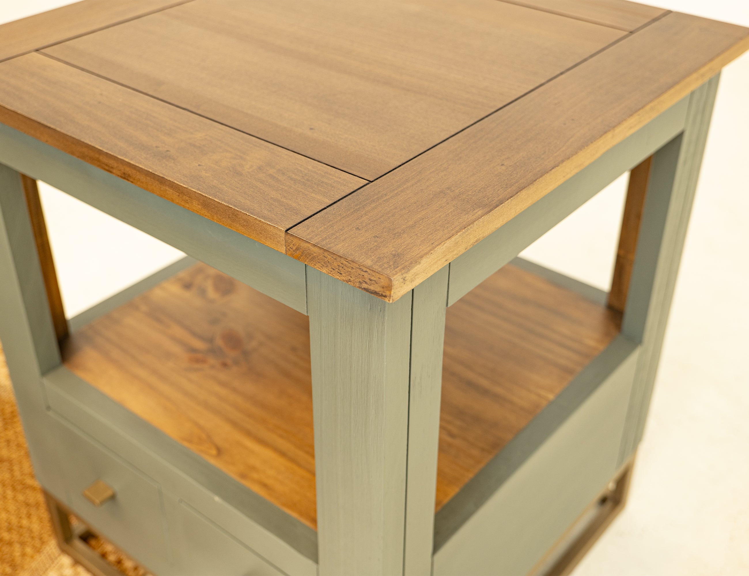 International Furniture Direct - TIMBER END TABLE - Green Wood - Tables - Additional View 4