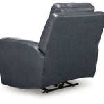 Ashley Furniture - MOMENTUM ADMIRAL LEATHER 2P POWER RECLINER WITH ADJUSTABLE HEADREST - Blue Leather Match - Recliners - Additional View 5