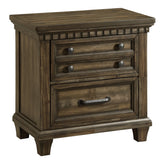 Elements International - MCCOY CHARCOAL NIGHTSTAND - Dark Brown|Dark Gray Wood - Nightstands