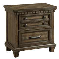Elements International - MCCOY CHARCOAL NIGHTSTAND - Dark Brown|Dark Gray Wood - Nightstands