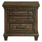 Elements International - MCCOY CHARCOAL NIGHTSTAND - Dark Brown|Dark Gray Wood - Nightstands - Additional View 1
