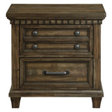 Elements International - MCCOY CHARCOAL NIGHTSTAND - Dark Brown|Dark Gray Wood - Nightstands - Additional View 1