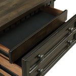 Elements International - MCCOY CHARCOAL NIGHTSTAND - Dark Brown|Dark Gray Wood - Nightstands - Additional View 4