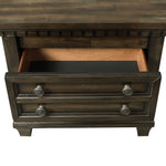 Elements International - MCCOY CHARCOAL NIGHTSTAND - Dark Brown|Dark Gray Wood - Nightstands - Additional View 5