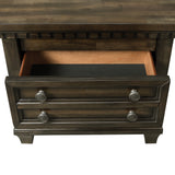 Elements International - MCCOY CHARCOAL NIGHTSTAND - Dark Brown|Dark Gray Wood - Nightstands - Additional View 5