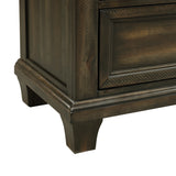Elements International - MCCOY CHARCOAL NIGHTSTAND - Dark Brown|Dark Gray Wood - Nightstands - Additional View 7