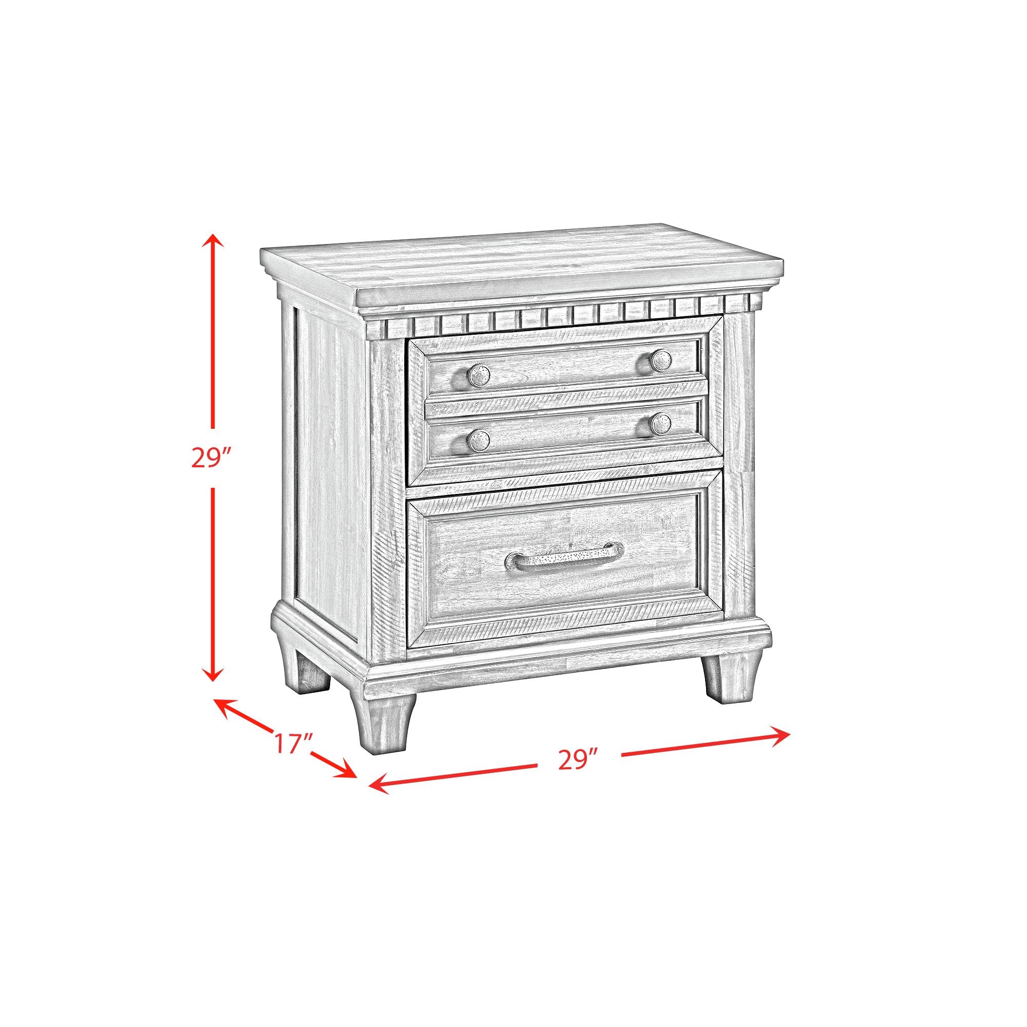 Elements International - MCCOY CHARCOAL NIGHTSTAND - Dark Brown|Dark Gray Wood - Nightstands - Additional View 11
