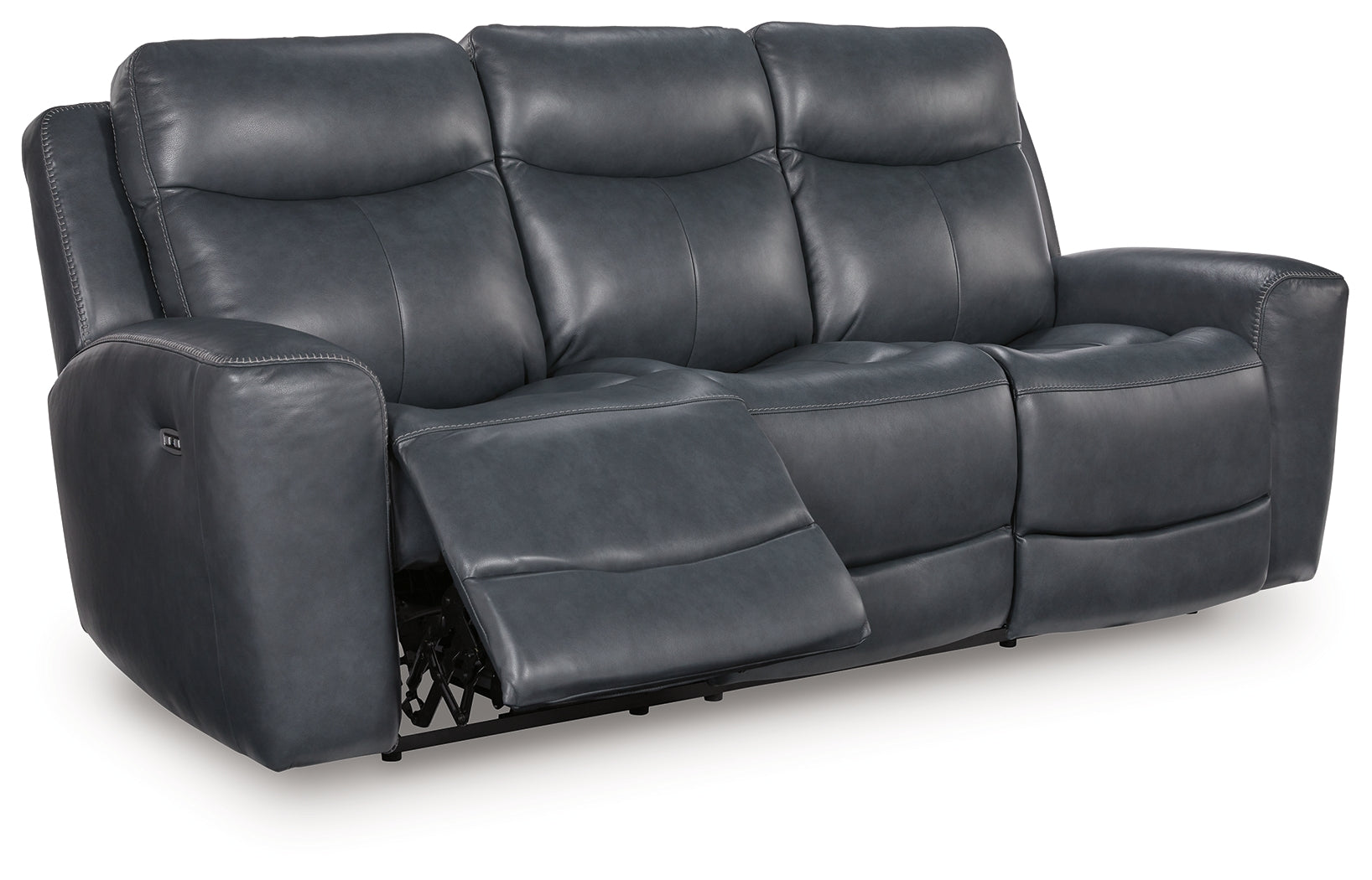 Ashley Furniture - MOMENTUM ADMIRAL LEATHER 2P POWER SOFA - Blue Leather Match - Sofas - Additional View 2
