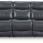 Ashley Furniture - MOMENTUM ADMIRAL LEATHER 2P POWER SOFA - Blue Leather Match - Sofas - Additional View 3