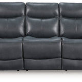 Ashley Furniture - MOMENTUM ADMIRAL LEATHER 2P POWER SOFA - Blue Leather Match - Sofas - Additional View 3
