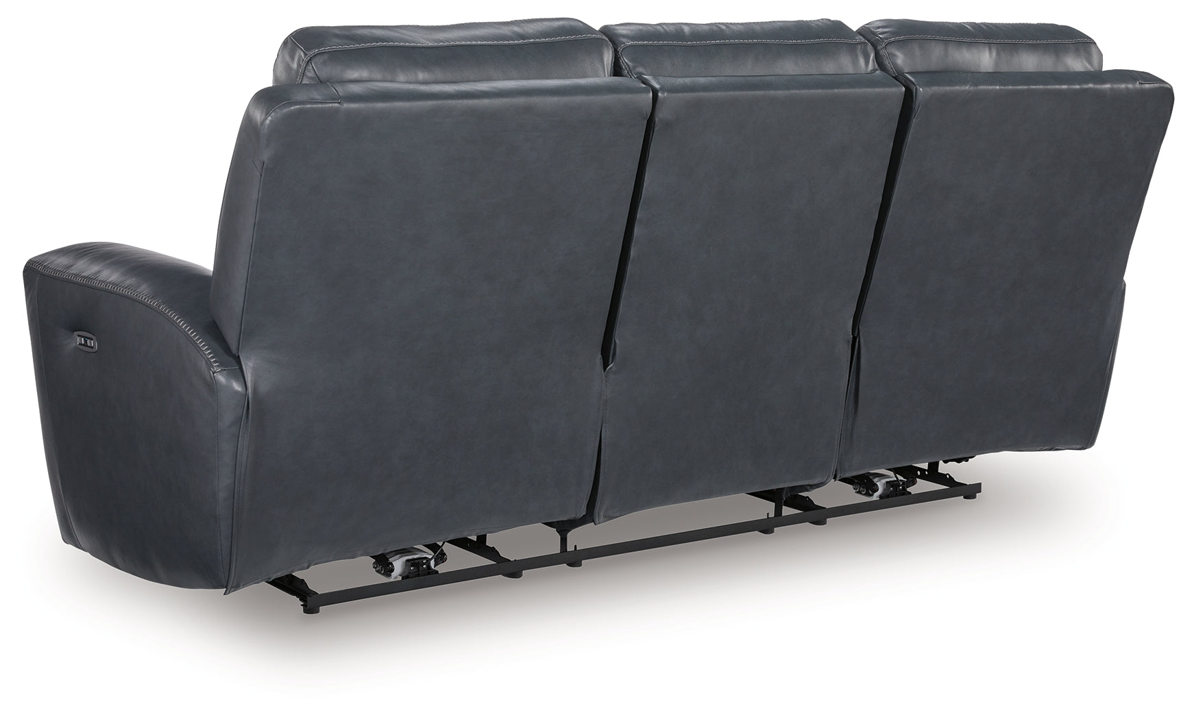 Ashley Furniture - MOMENTUM ADMIRAL LEATHER 2P POWER SOFA - Blue Leather Match - Sofas - Additional View 4