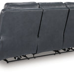 Ashley Furniture - MOMENTUM ADMIRAL LEATHER 2P POWER SOFA - Blue Leather Match - Sofas - Additional View 4