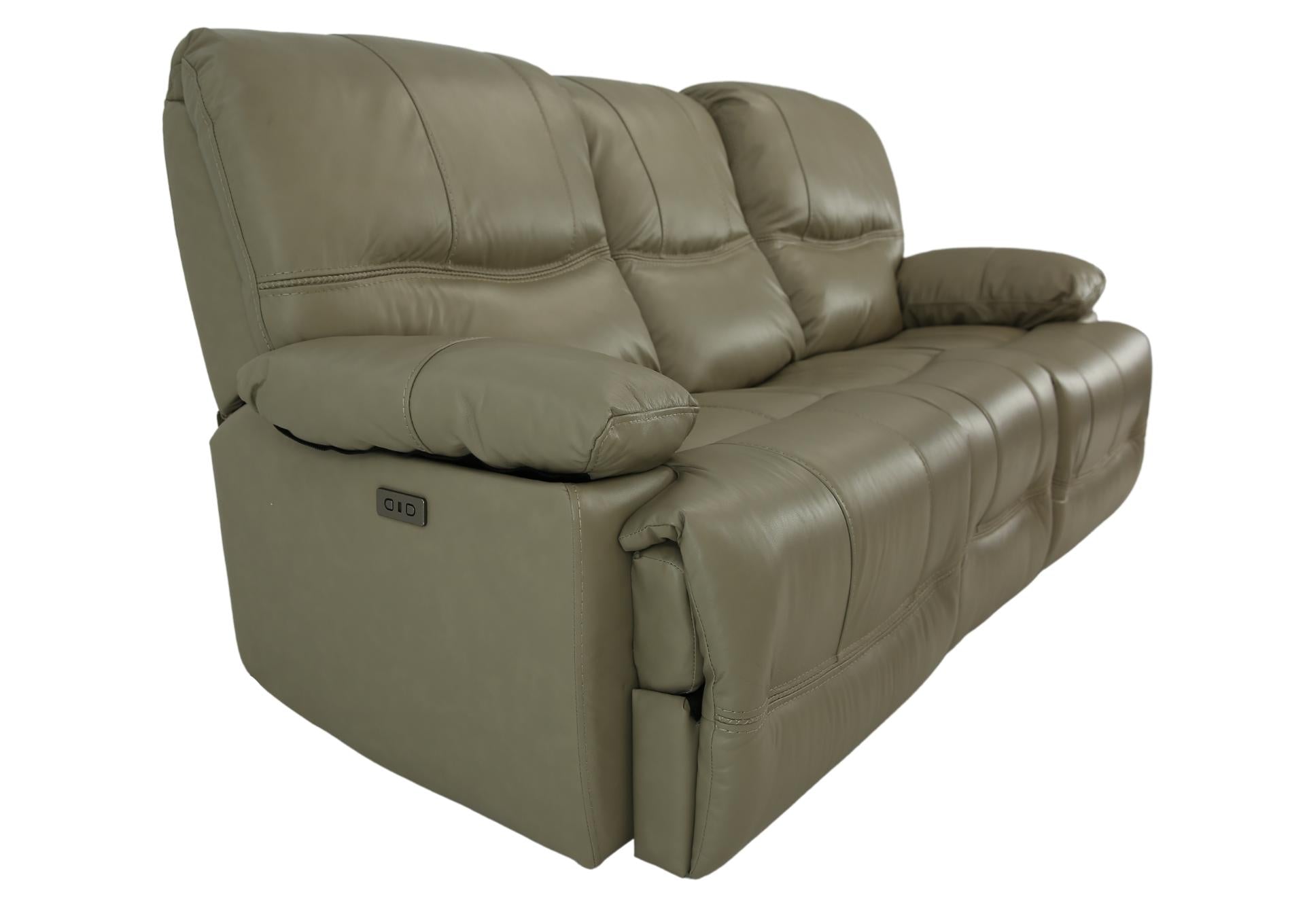 Odessa Leather Power Zero Gravity Reclining Sofa - Taupe - Additional View 1