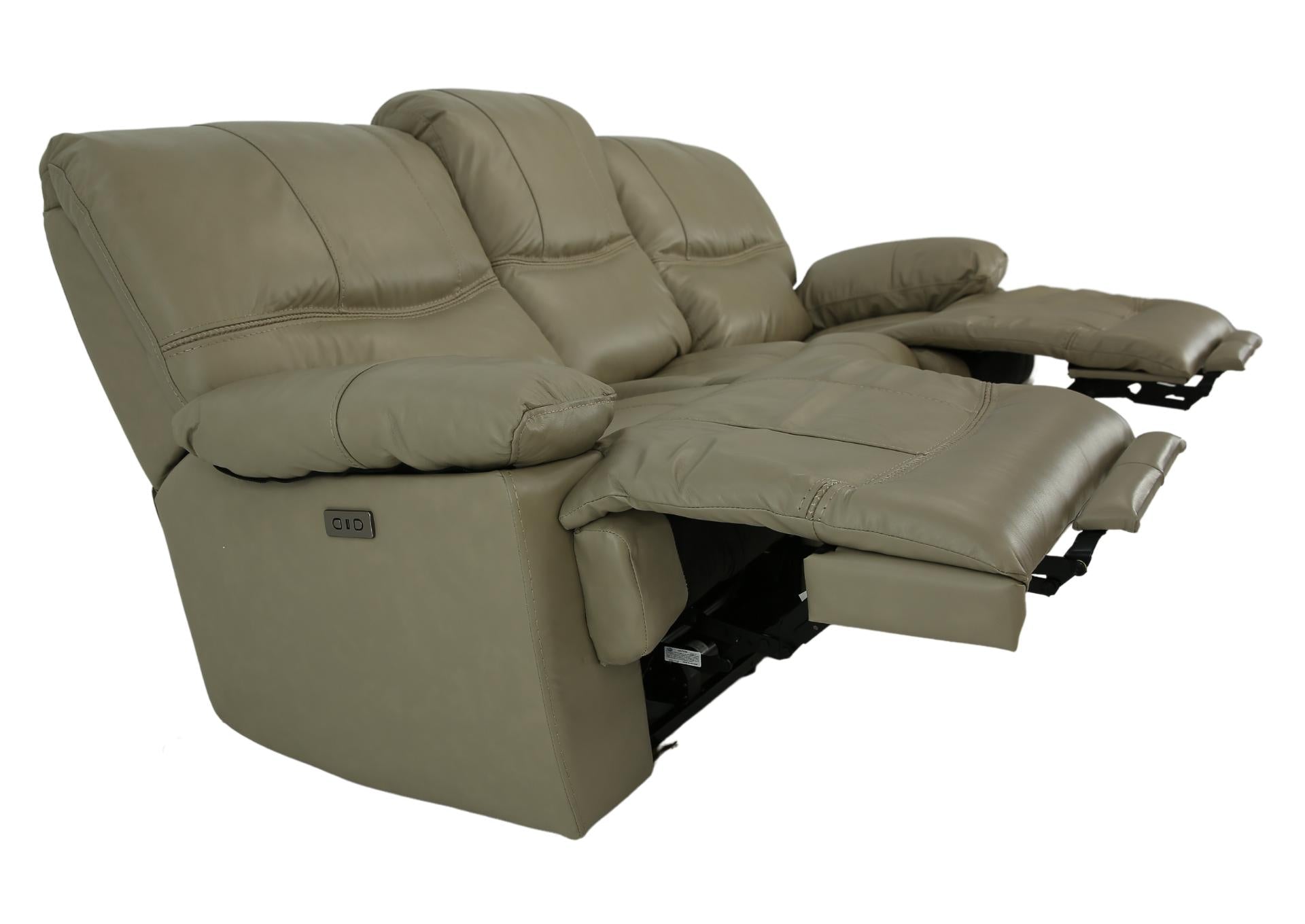 Odessa Leather Power Zero Gravity Reclining Sofa - Taupe - Additional View 2