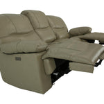 Odessa Leather Power Zero Gravity Reclining Sofa - Taupe - Additional View 2