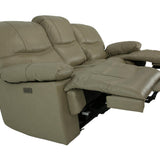 Odessa Leather Power Zero Gravity Reclining Sofa - Taupe - Additional View 2